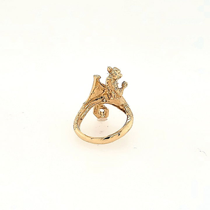 Handcrafted Dragon Ring in 10k Gold
