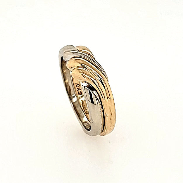 Two Band Puzzle Ring in 10k Gold
