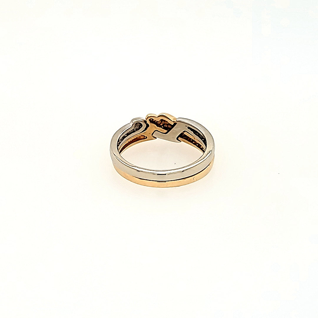 Two Band Puzzle Ring in 10k Gold