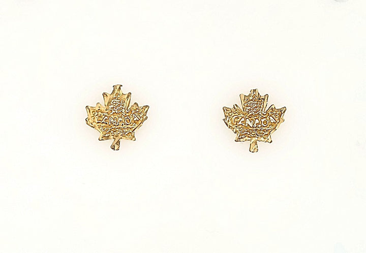 Maple Leaf Canada Earrings in 10k  Gold