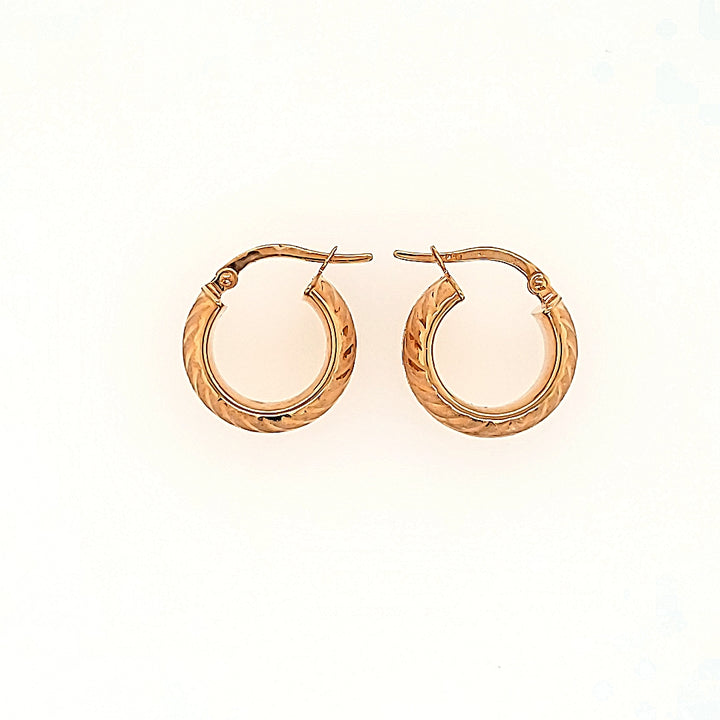 Etched Hoop Earrings in 14k Gold
