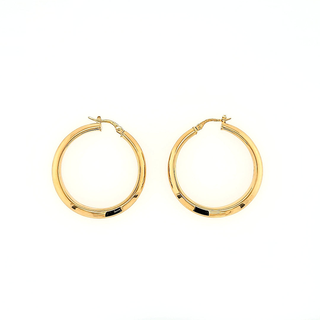 Knife-Edge Hoop Earrings in 14k Gold