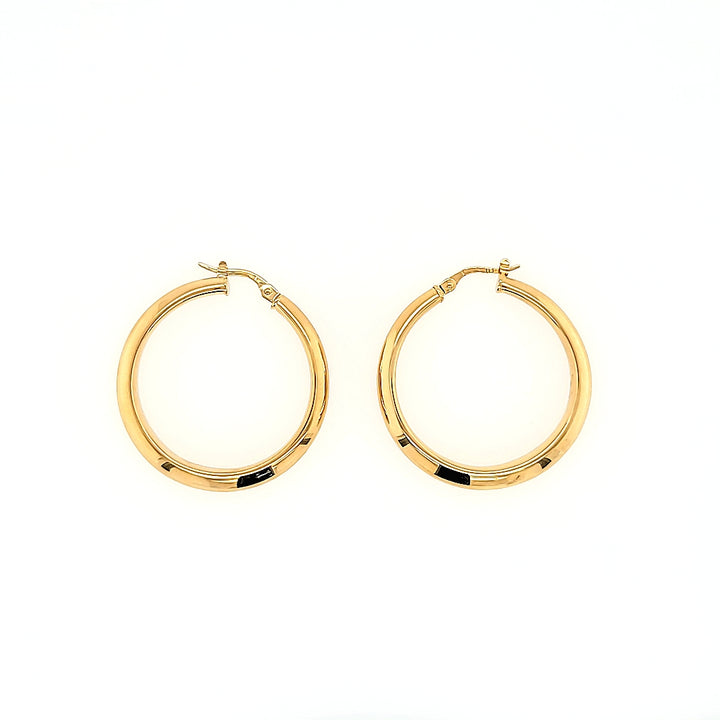 Knife-Edge Hoop Earrings in 14k Gold