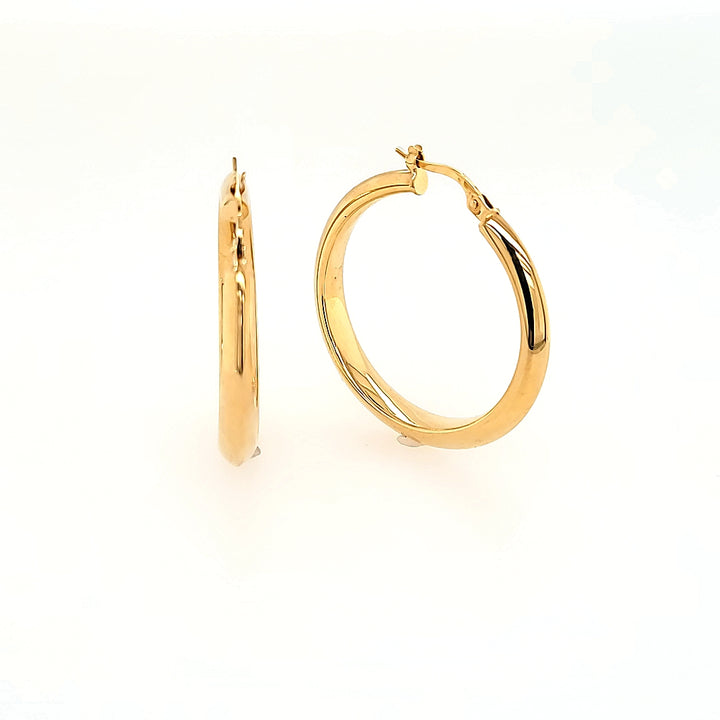 Knife-Edge Hoop Earrings in 14k Gold