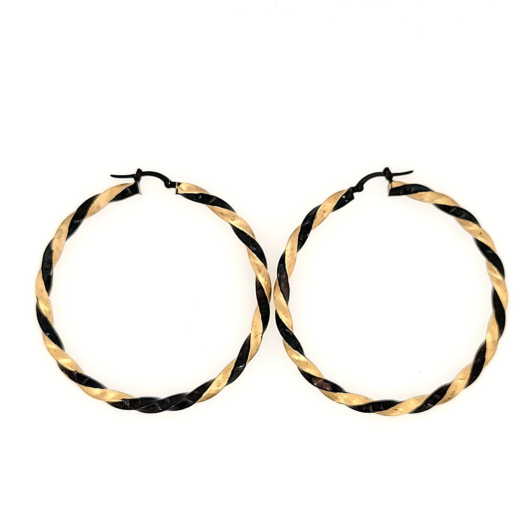 Twisted Hoop Earrings in 14k Gold