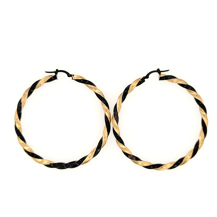 Twisted Hoop Earrings in 14k Gold