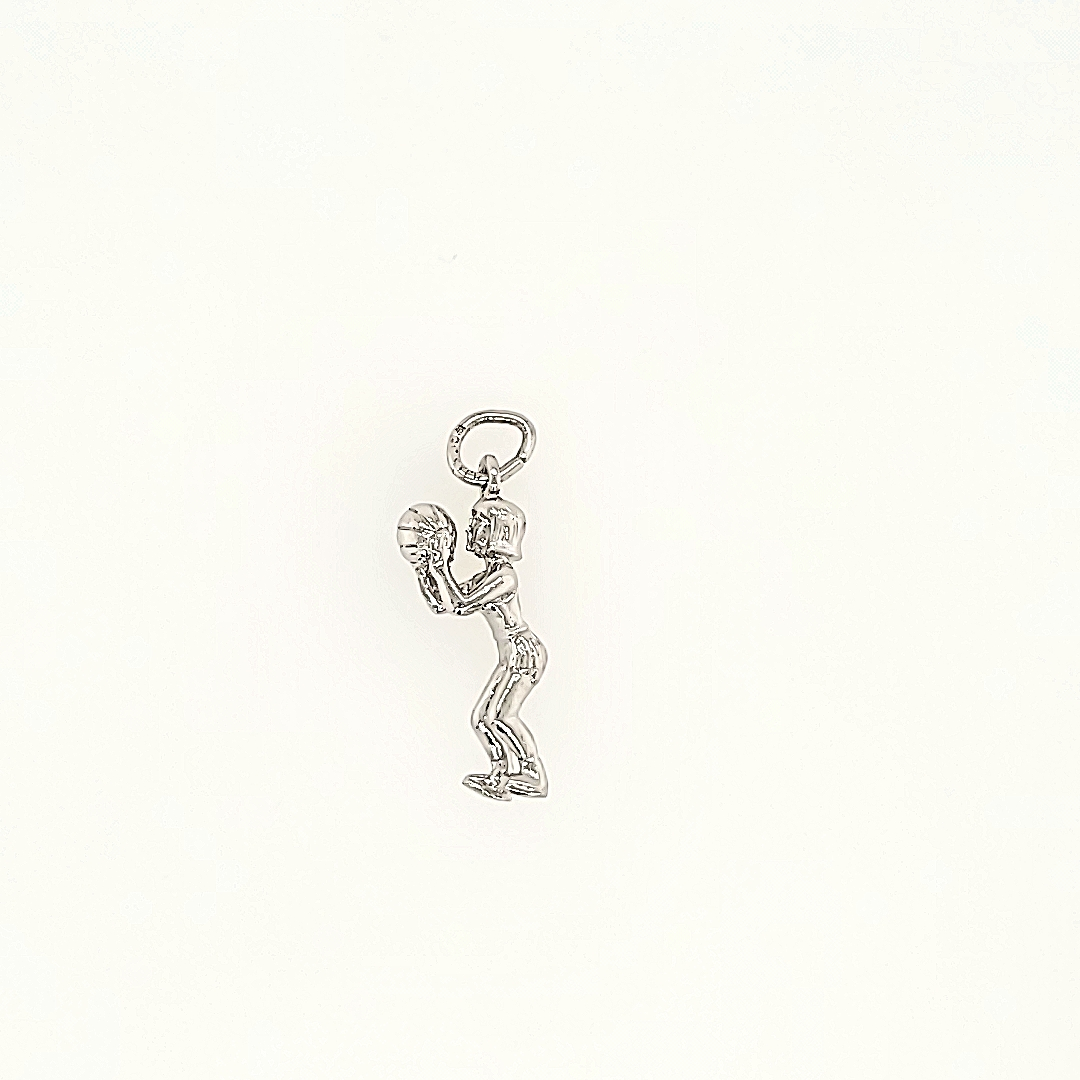 Basketball Player Charm in Sterling Silver