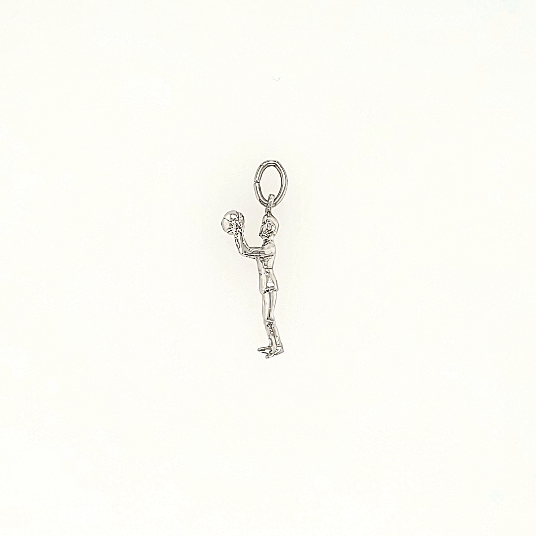 Basketball Player Charm in Sterling Silver
