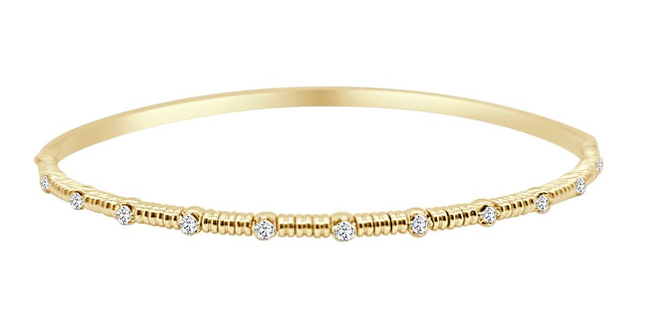 Flexible Diamond Bangle in 14k Gold