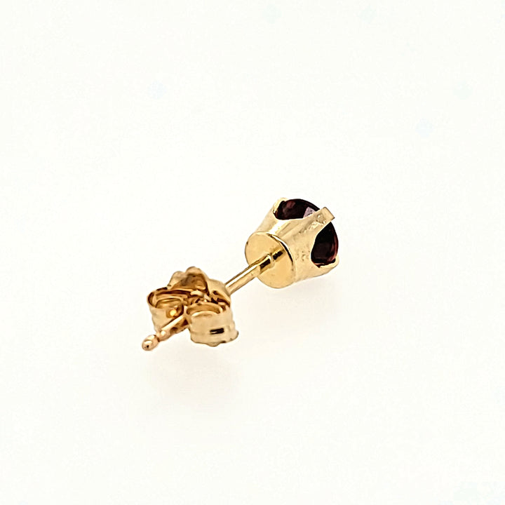 Red Cubic Zirconia Studs in 14k Gold