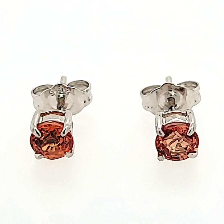 Orange Sapphire Studs in 14k Gold