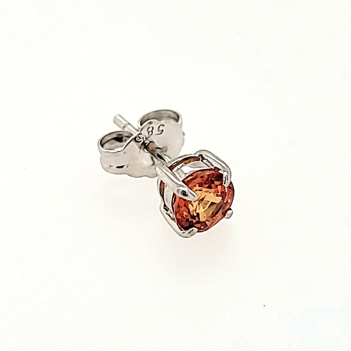 Orange Sapphire Studs in 14k Gold