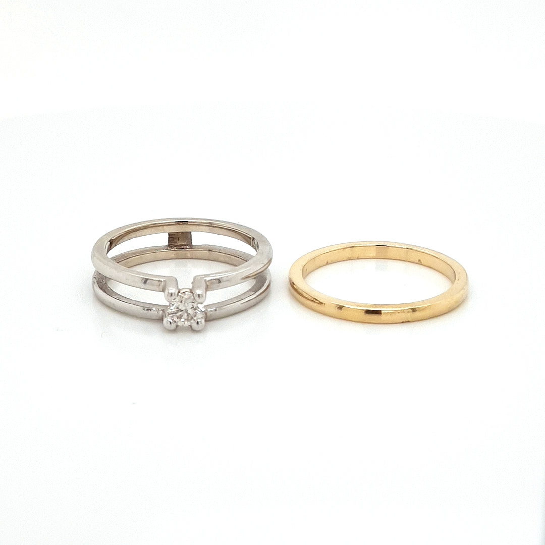 Two Piece Diamond Wedding Set in 14k Gold