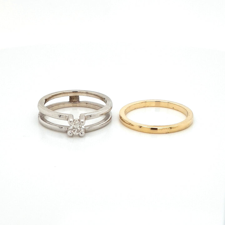 Two Piece Diamond Wedding Set in 14k Gold