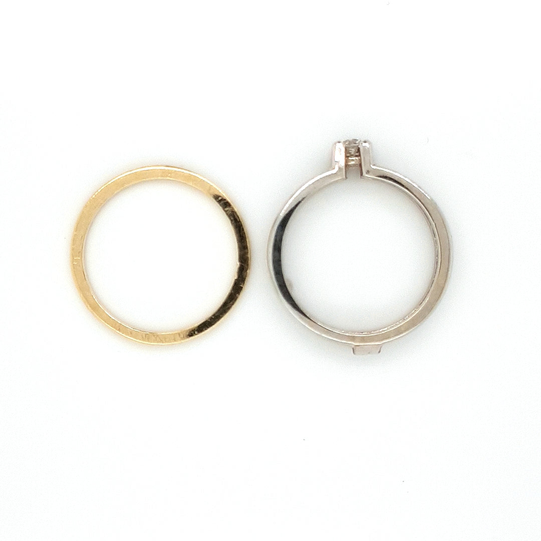Two Piece Diamond Wedding Set in 14k Gold