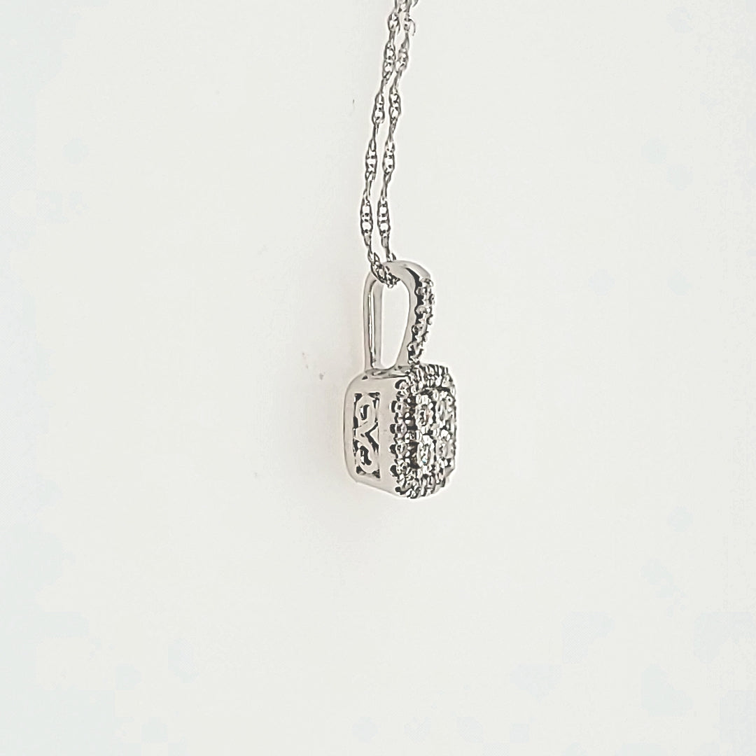 Diamond Halo Pendant in 14k Gold