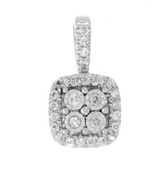 Diamond Halo Pendant in 14k Gold