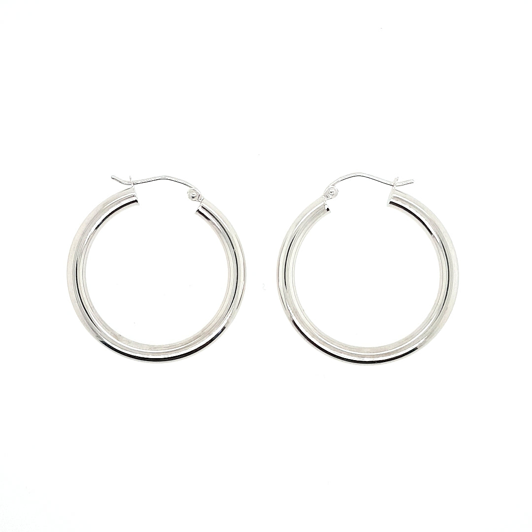 Hoop Earrings with Hinge Bar in 10k Gold