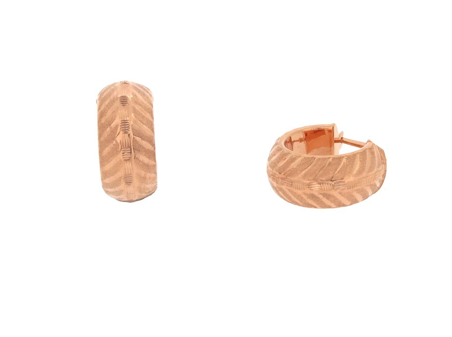 Etched Hoop Earrings in 14k Gold