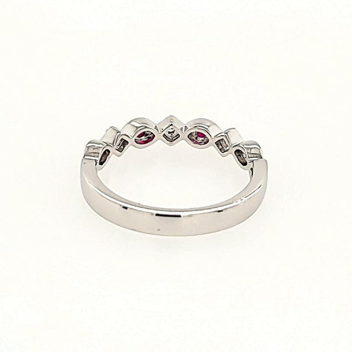 Ruby and Diamond Ring in 14k White Gold